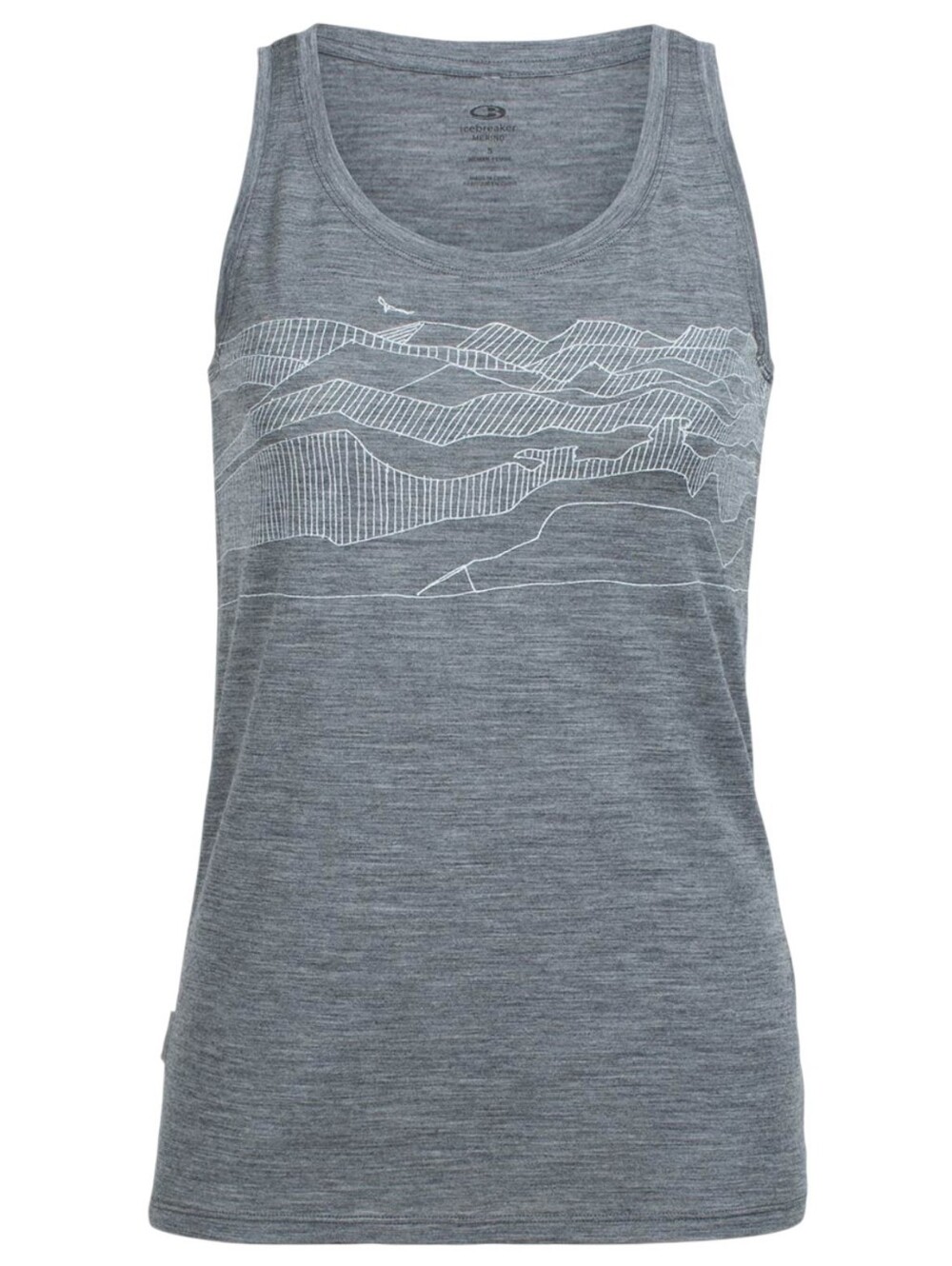 Icebreaker Merino Women's Tech Lite Tank Hawkland Graphic Womens Medium Grey